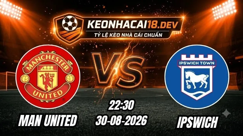 Soi Kèo Trận Man United vs Ipswich 22h30 Ngày 30/08/2026